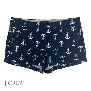 J. Crew | Women’s 12 | Navy Chino Short‎ Anchor Print 100% Cotton